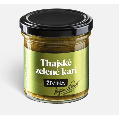 Thajská zelená kari pasta extra pálivá pro kari s kokosovým mlékem 140 g