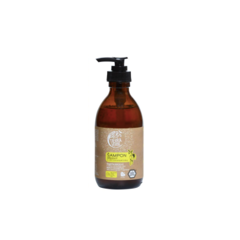 Tekutý šampon Tierra Verde v dávkovači březový s citrónovou trávou na suché vlasy