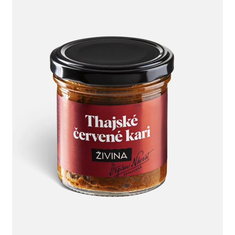 Thajská červená kari pasta extra pálivá pro kari s kokosovým mlékem 140 g